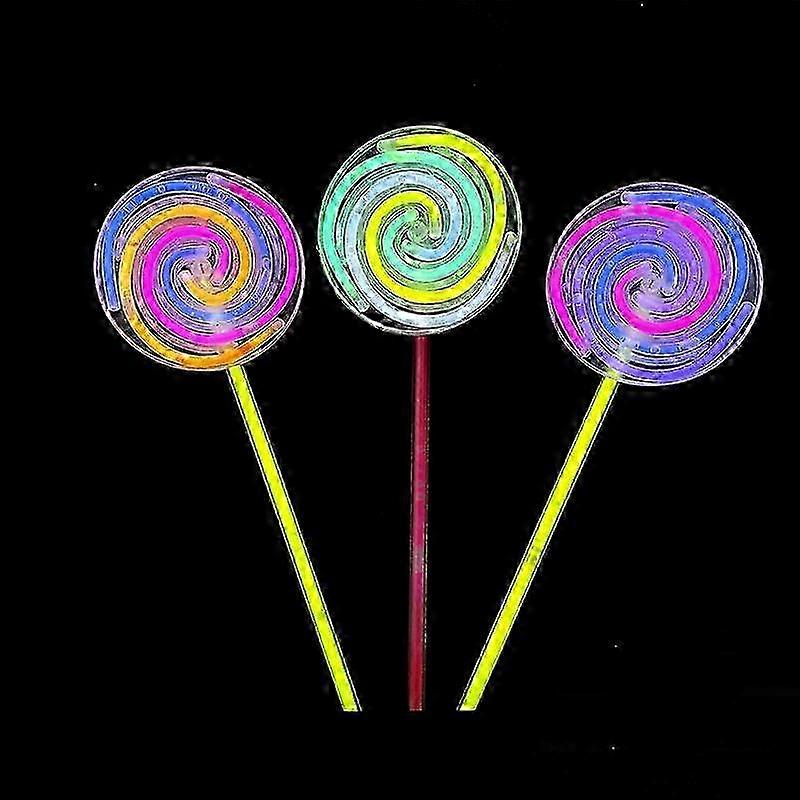 3 Pcs Lollipop Glow Sticks Set Light Up Rotating Windmill Party Concert Stage Props DIY Fluorescent Toys