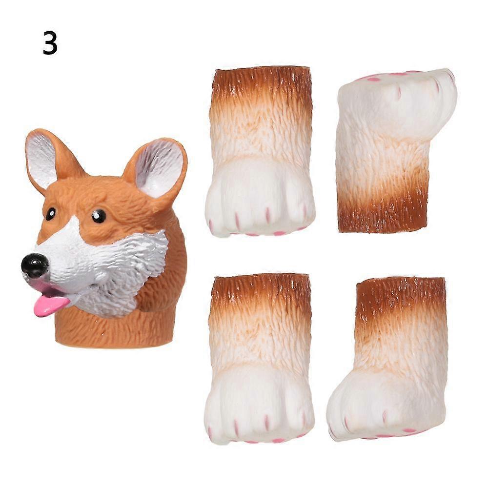 Washable Dog Squirrel Cat random combination Finger Dolls Hand Puppet Props