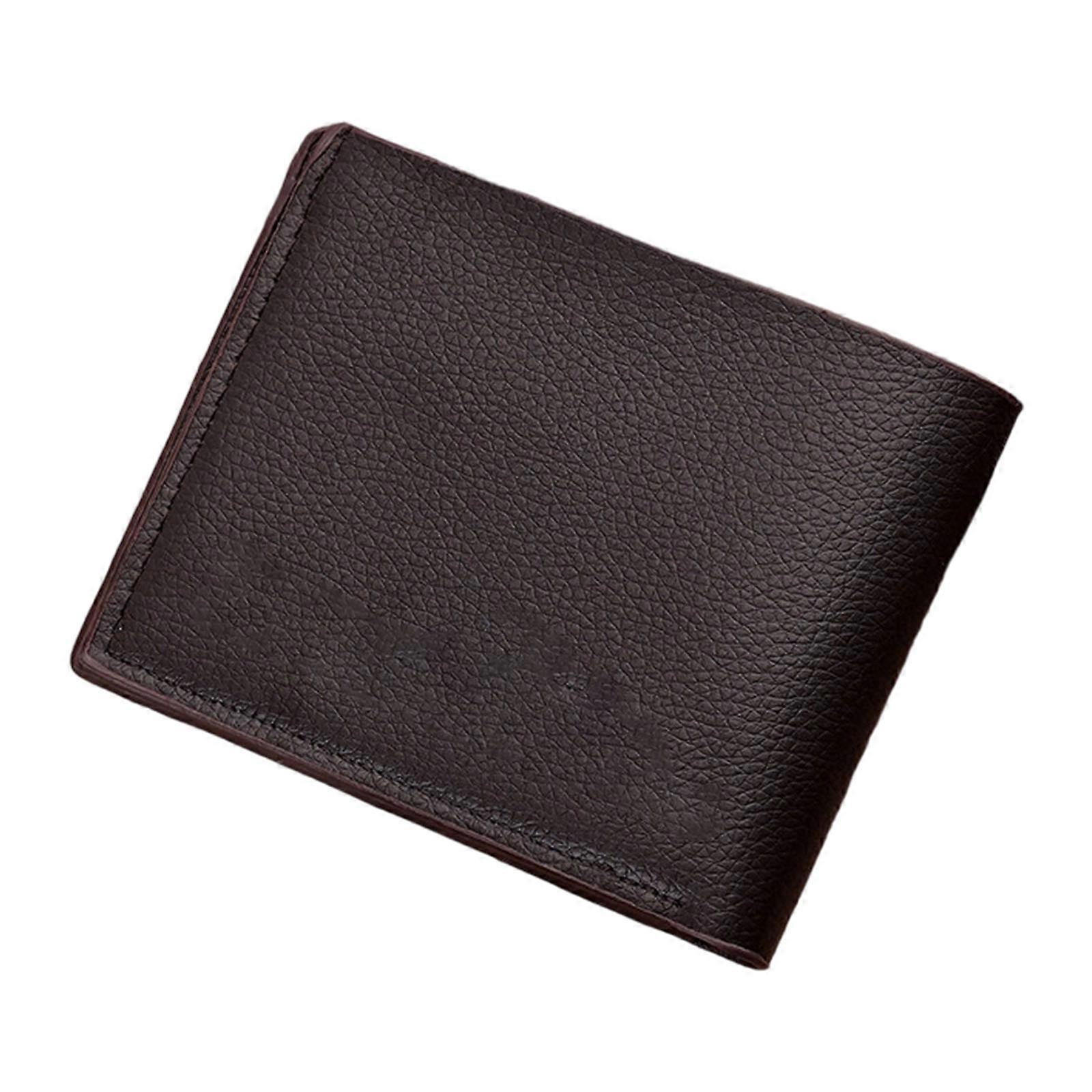 Thin Mens PU Wallet Portable Cash Organizers With Multiple Card Slots Compact Storage Pouches For Daily Use  brown