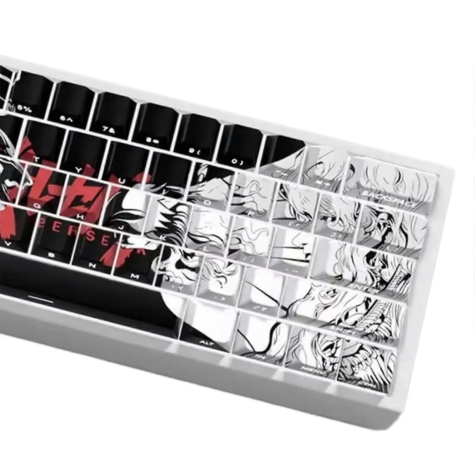 Elegant Translucents Side Print Backlit Keycap 74Pcs Berserks Comfort Original Profile for 60 61 Mechanical Keyboards Multicolor