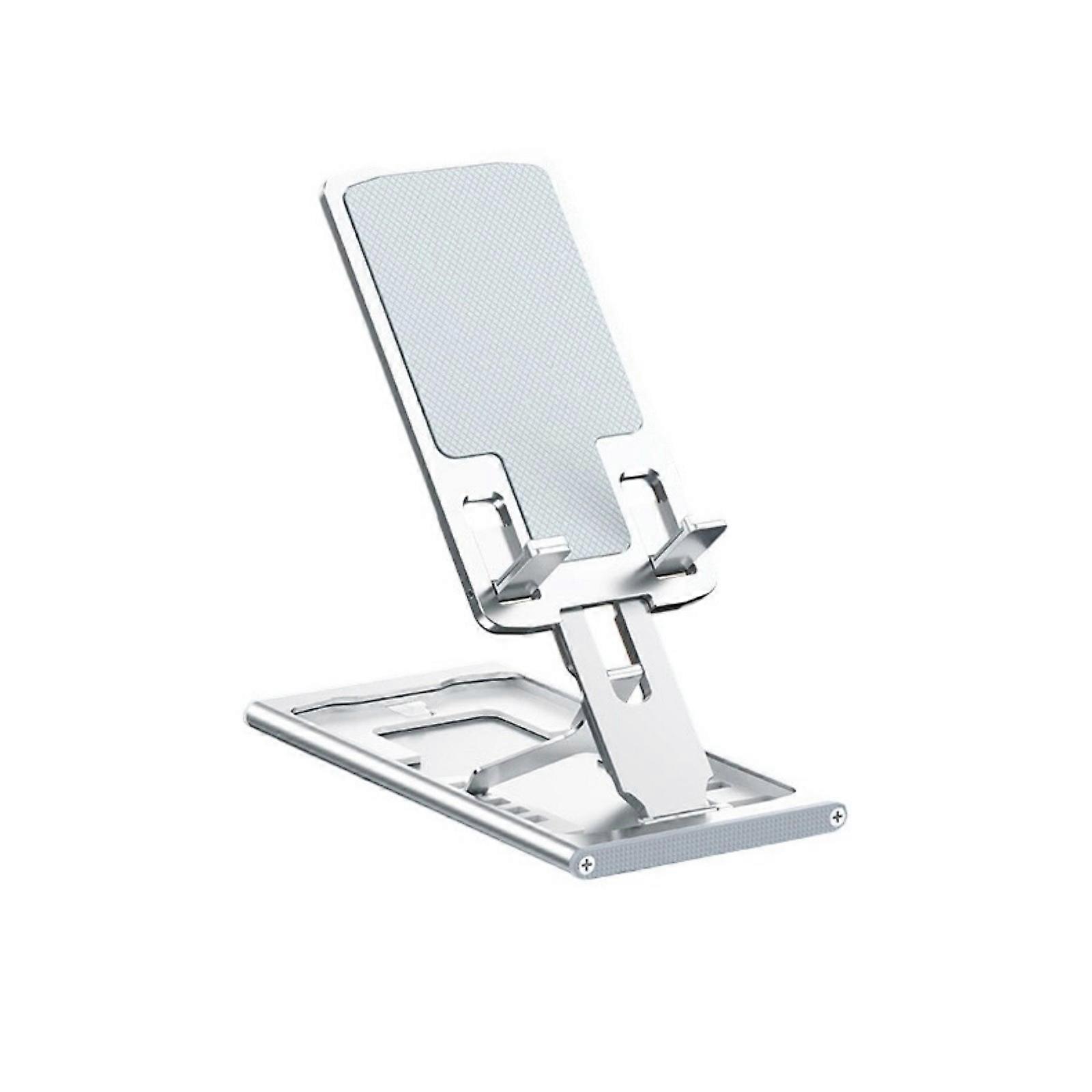 Foldable Cellphone Holder Universal Mobile Phone Tablet Cradle Angle Height Adjustable Tabletop Phone Support Holder  Silver