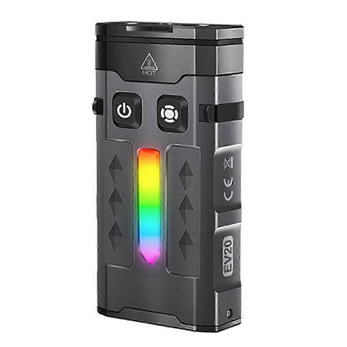 EV20 Keychain EDC UV LED Flashlight Rechargeable Magnetic Work Light Type-C Clip-on Hat Lamp suitable for Ca