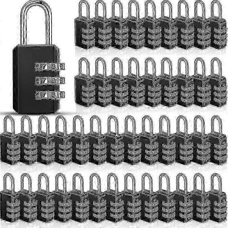 50 Pieces Small 3 Digit Combination Padlock Set compatible with Storage Cabinet and Locker