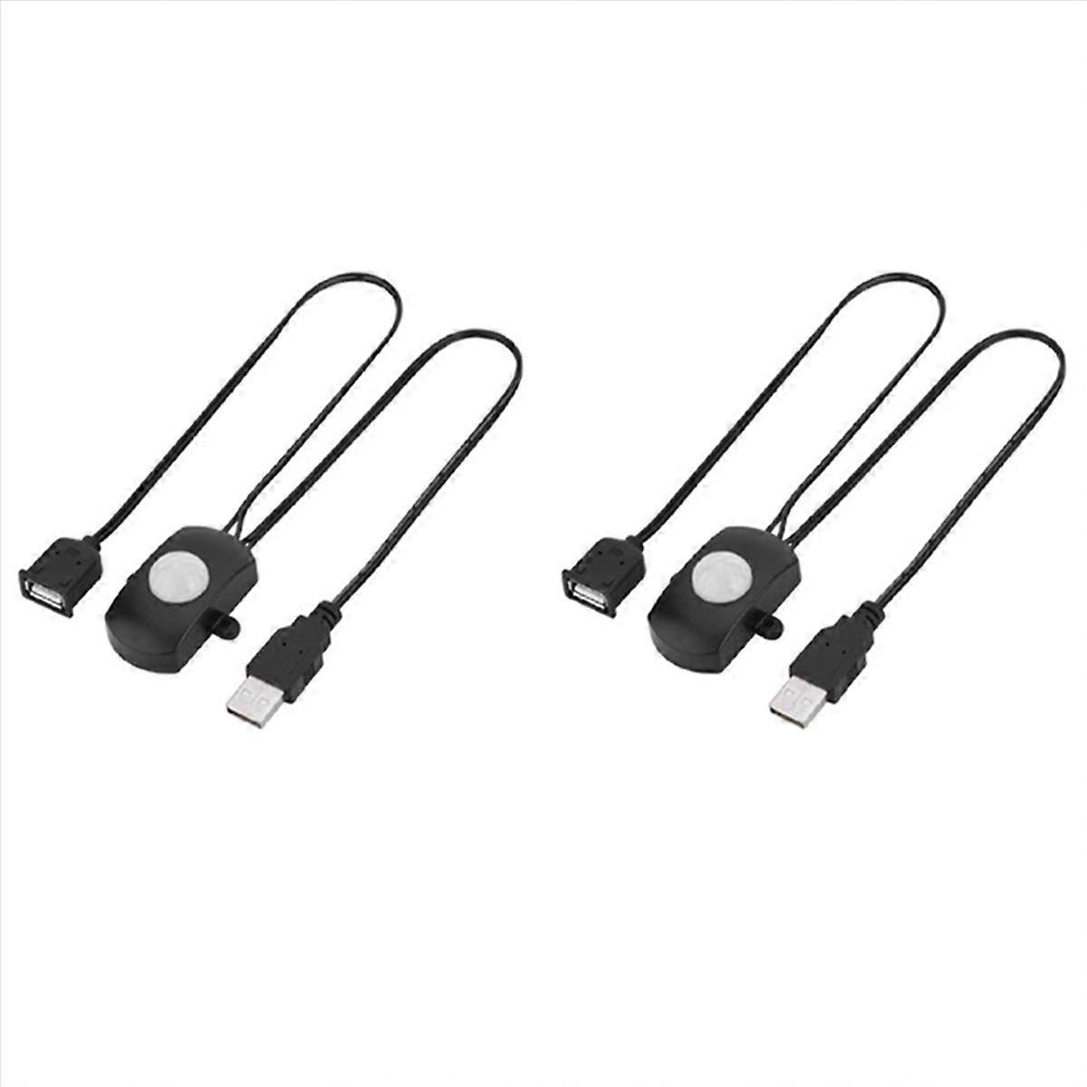 2X 5A DC5-24V Mini USB PIR Infrared Motion Sensor Detector Automatic Switch for LED Light Strip (Bla