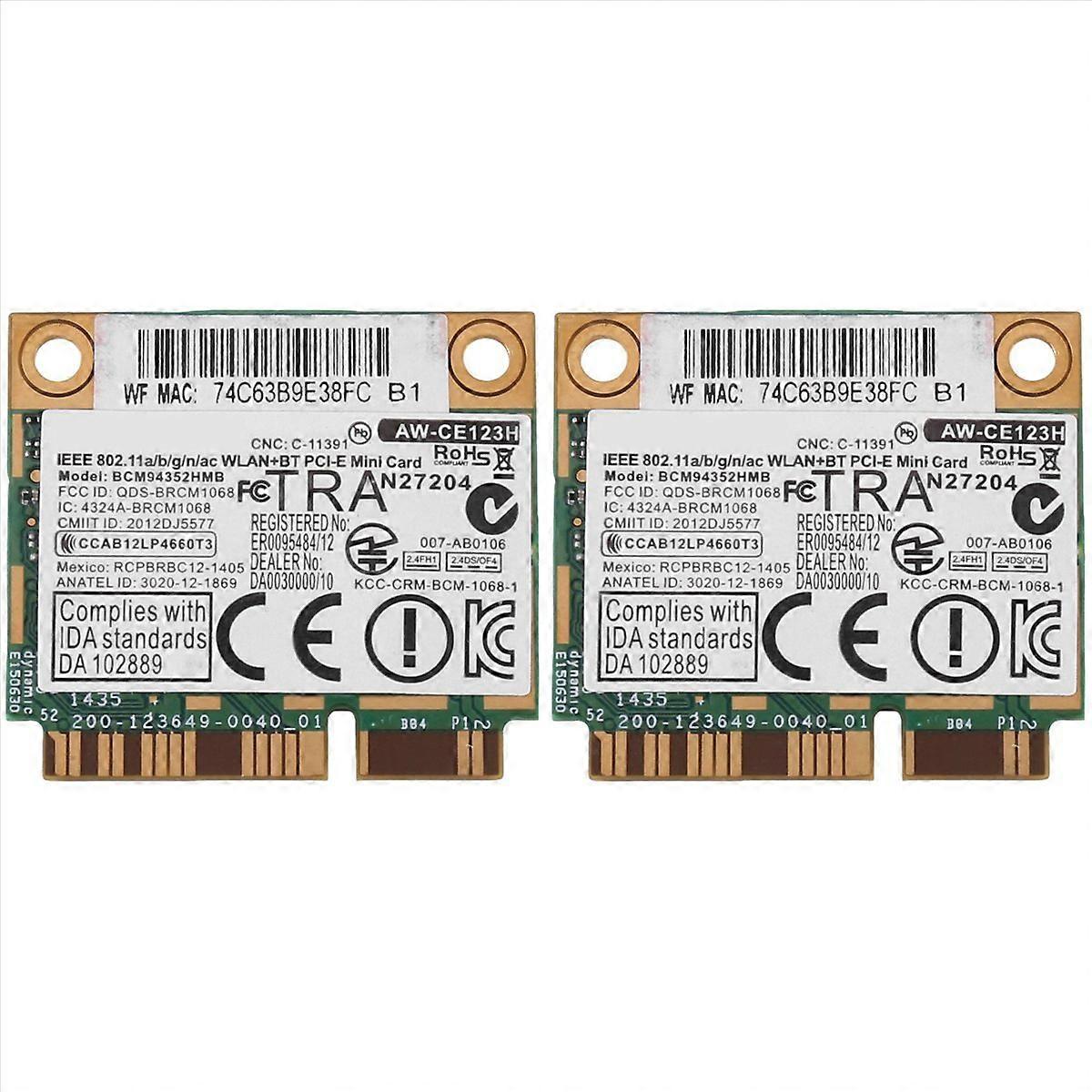 2X for AzureWave BCM94352HMB WIFI Card Mini PCIe 802.11AC 867Mhz Wireless WIFI WLAN Bluetooth Card