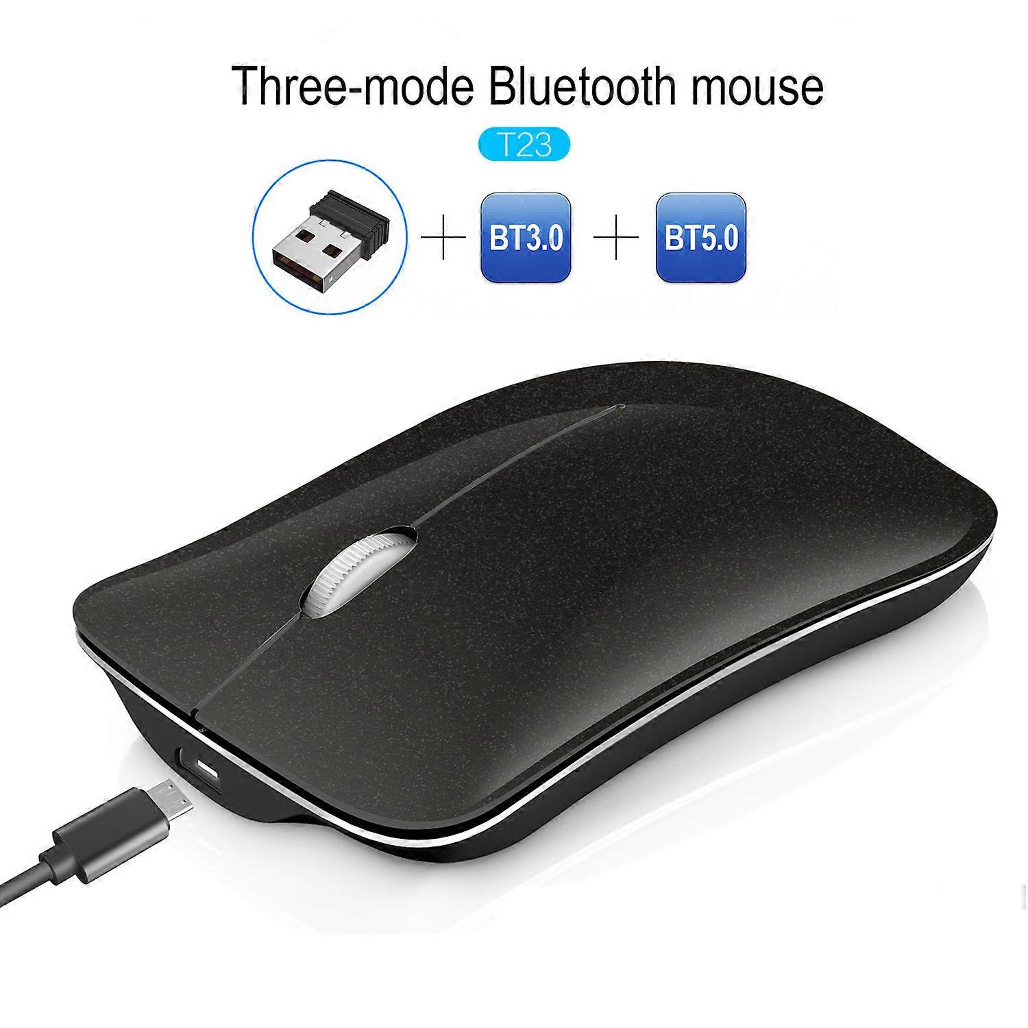 Rechargeable Silent Wireless Mouse | Dual-Mode Bluetooth & 2.4G Optical Mouse for Office & Gaming