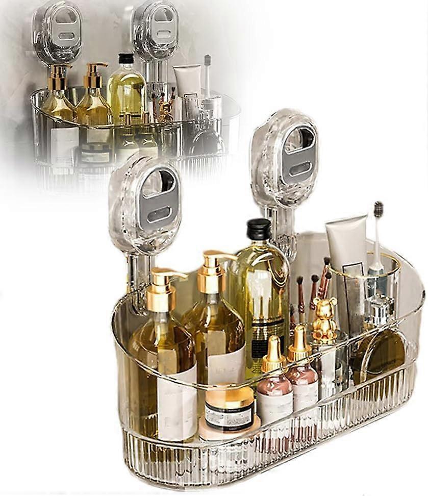 Shower Caddy with Strong Suction, Large Capacity No Drill Hanging Shelf for Bathroom Storage