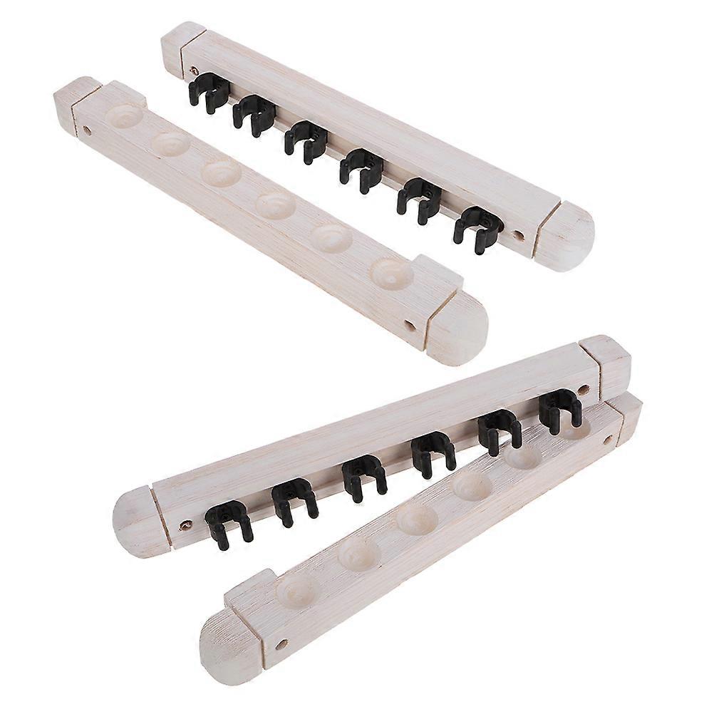 Billiard Cue Rack Wall Mounted for Solid Wood 4Pairs Pool Stick Racks Storage