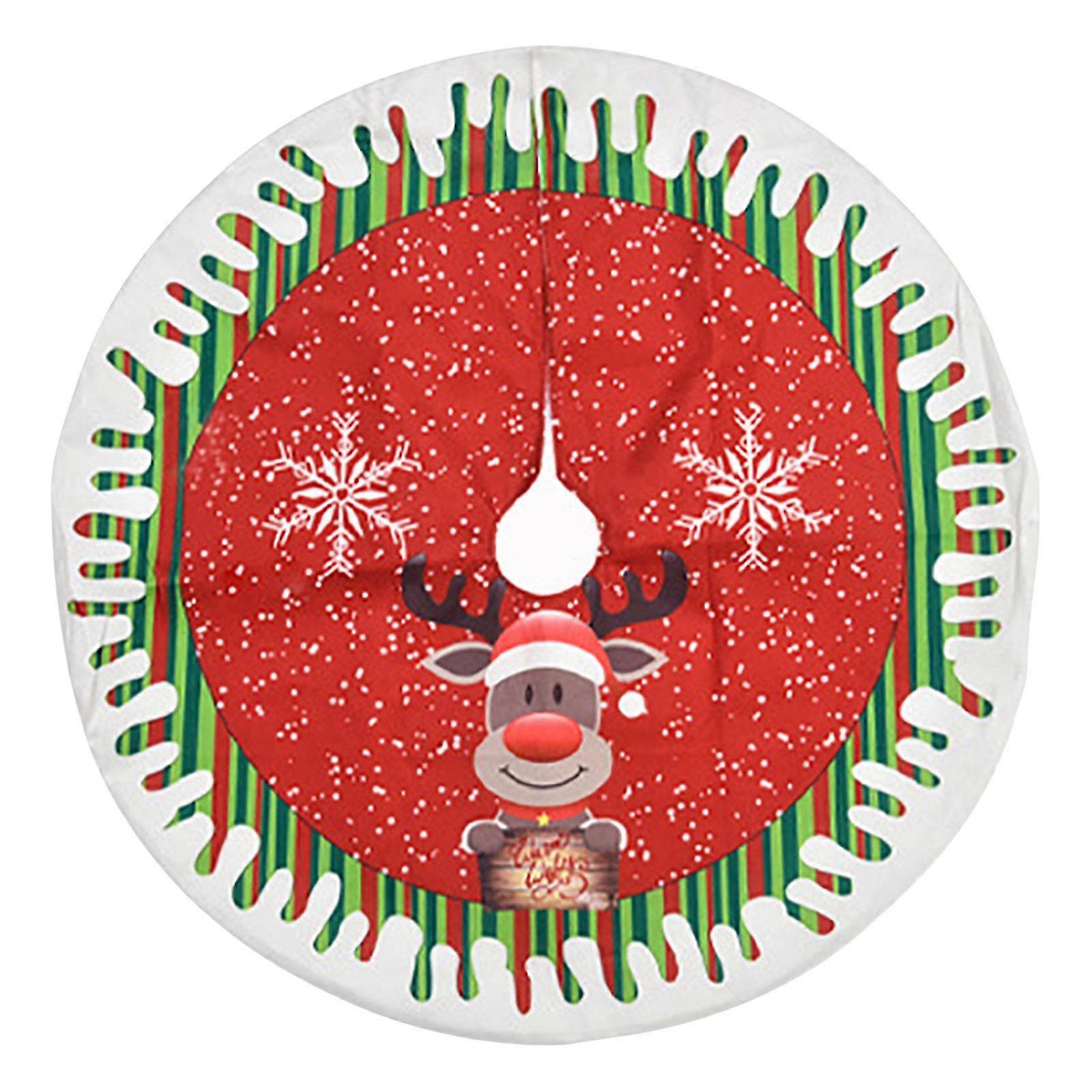 Holiday Tree Skirt 80CM for Christmas Decorations with Printed Festive Patterns