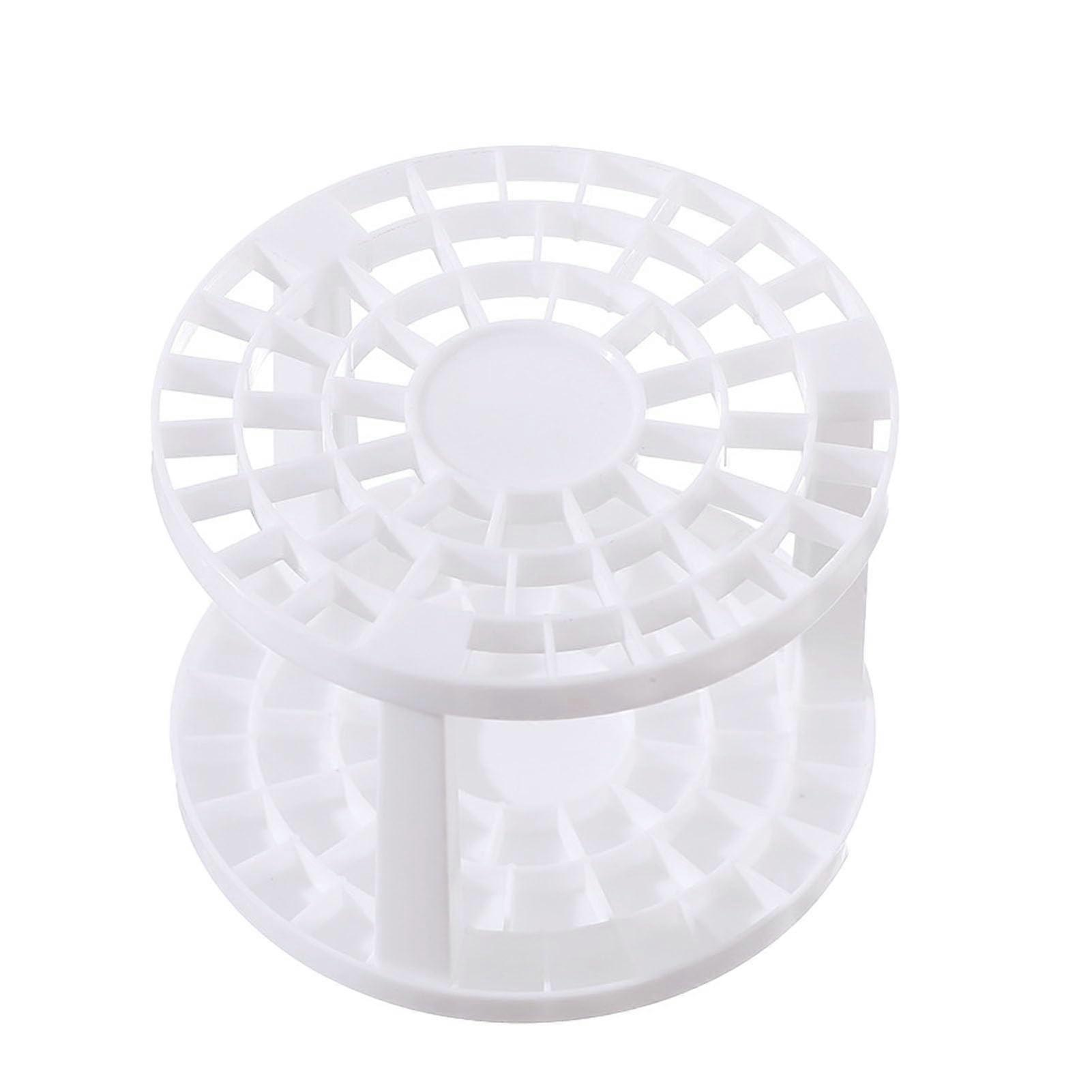 Makeup Brush Holder with Elegant Porous Design, Round Drying Rack for Spacious Brush Storage, White