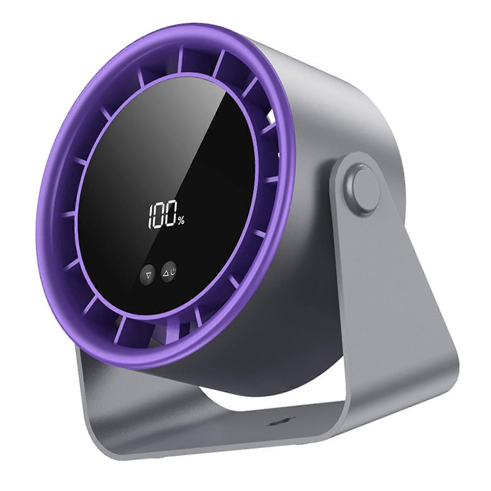 Portable Brushless Motor Air Circulation Fan USB Rechargeable Wall Mounted Bladeless Black For Office And Home Low Noise