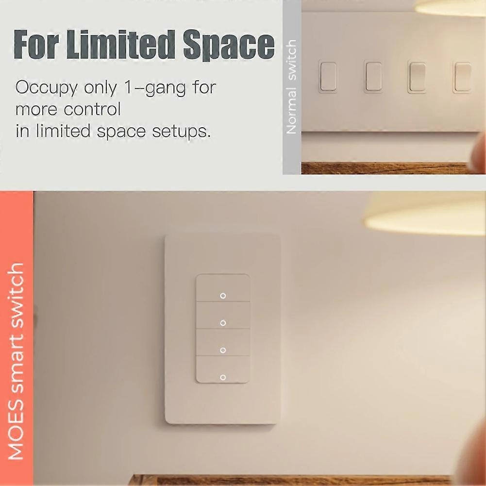 Tuya Zigbee Switch Single Fire Zero Fire Universal Switch Remote Timing Control 120Type Pushbutton Wall Switch US Plug A