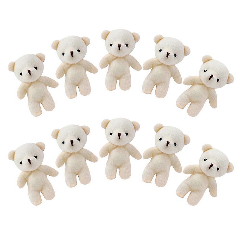 10Pcs Mini Bear Plush Stuffed Animals Soft Keychain Pendant Dolls