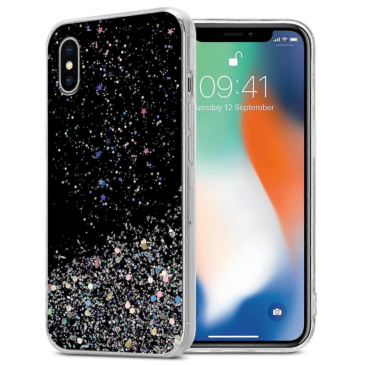 Hülle iPhone XS MAX Schutzhülle TPU- Transparent mit Glitzer