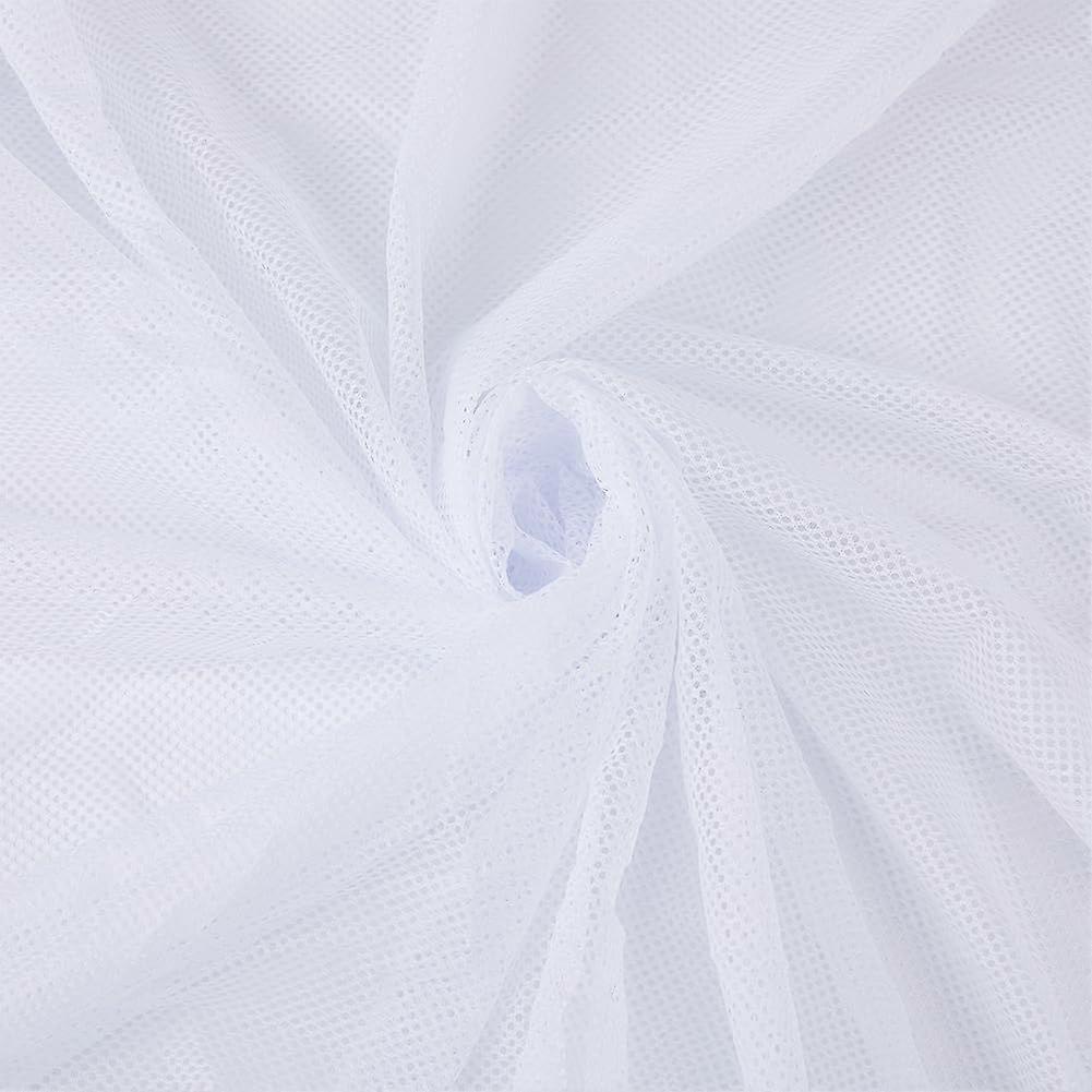 2.5 Yards White Mesh Fabric 68 Inch Wide Netting Fabric Polyester Small Hole Fabrics Stretch Net Fabrics for Shopping Bag Backpack Pocket Straps Cloth
