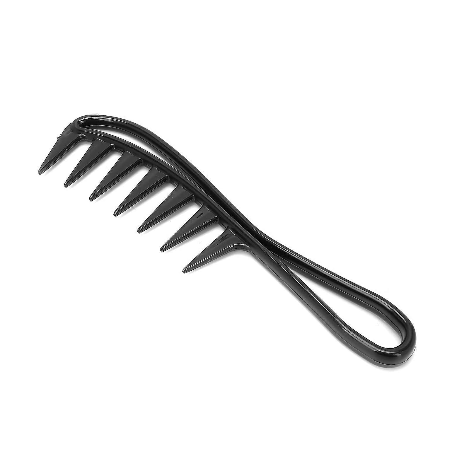Wide Tooth Comb for Curly Hair with Rounded Edge Teeth and Ergonomic Handle Design Black