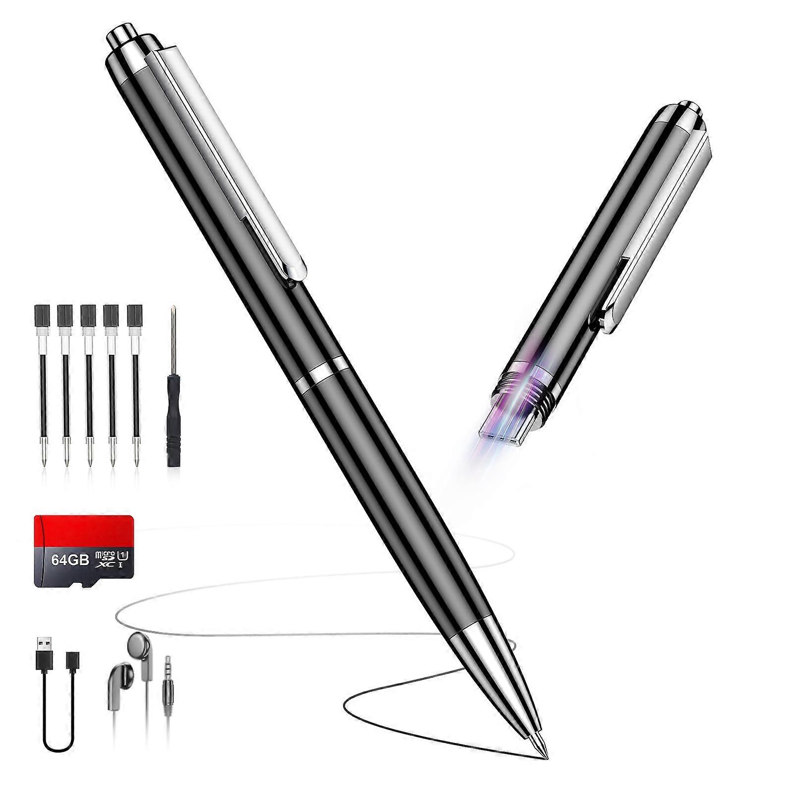 64GB Voice Activated Digital Voice Recorder with AI Noise Reduction, TypeC, Long Battery Life for Meetings and Lectures