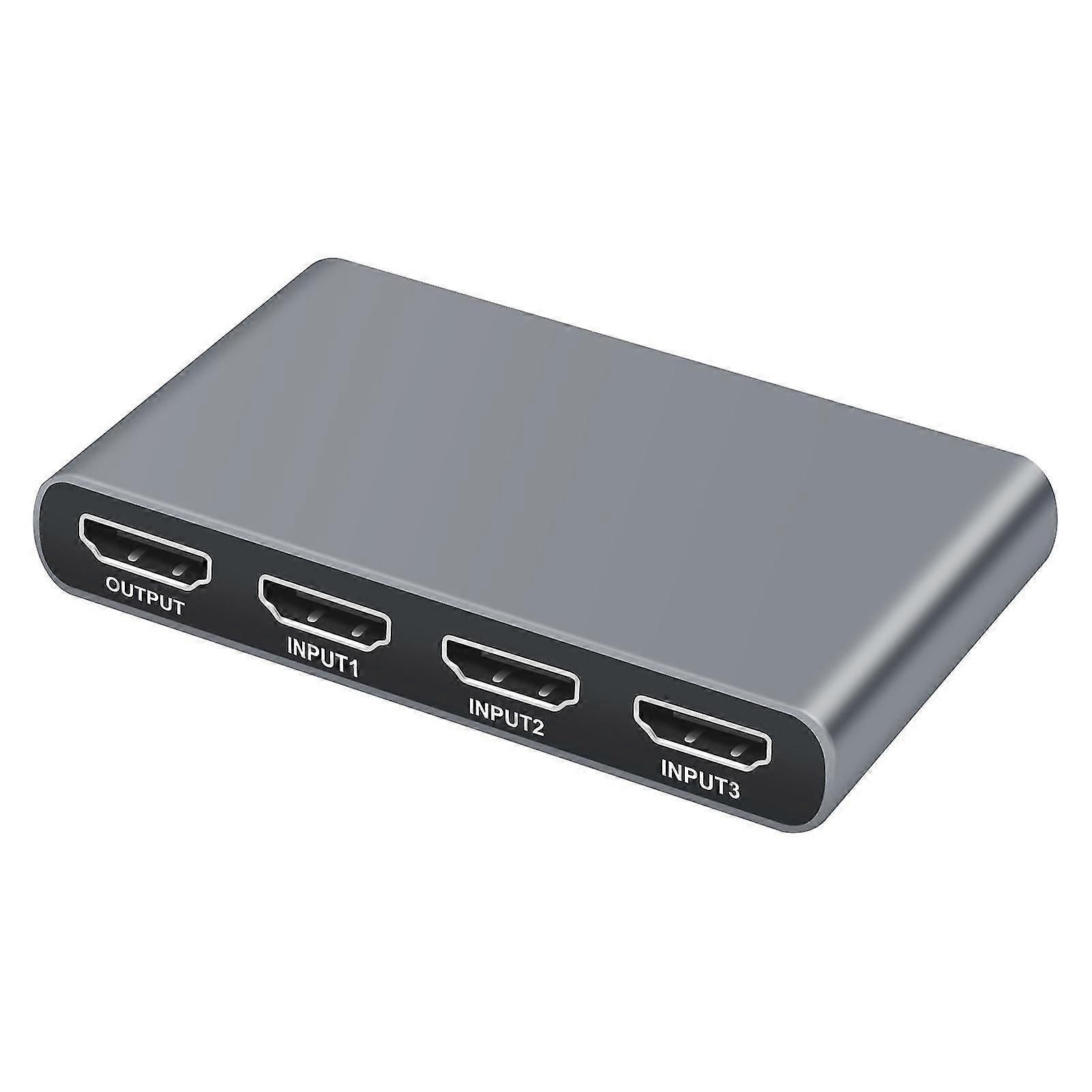 1 Set Video Switcher 3 Input 1 Output Plug And Play Hd-compatible Resolution Key/remote Control 4k Hdmi Switcher For Computer