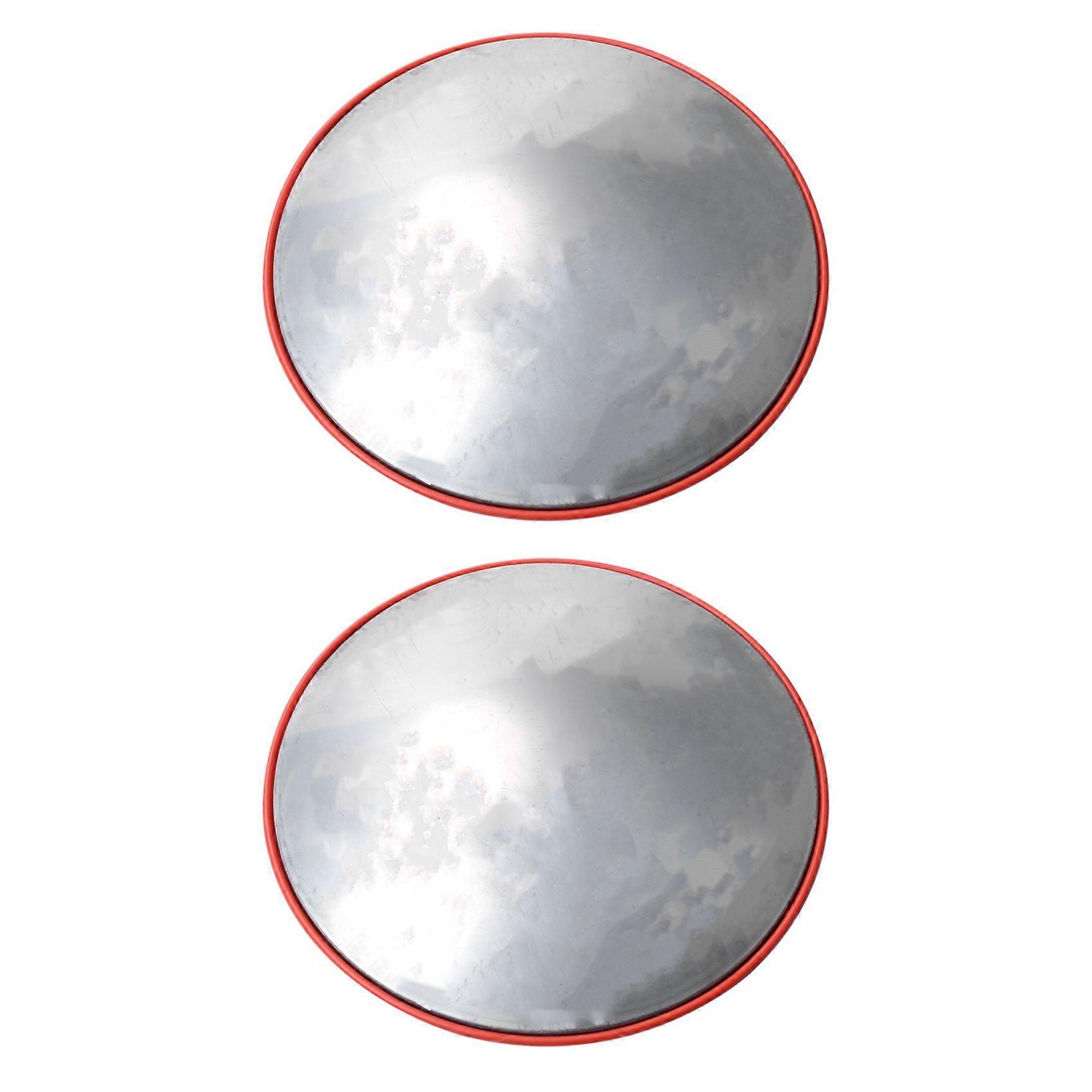 2pcs 30cm Wide Angle Security Road Mirror Curved (Orange)
