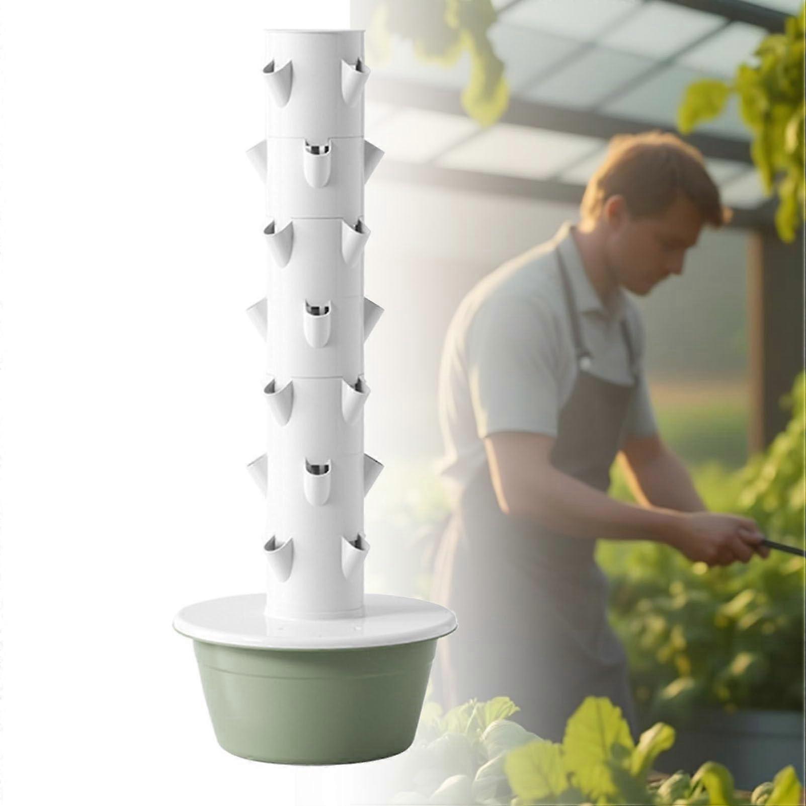 Hydroponic Garden Tower Indoor Vertical System with Water Pump for Herbs and Vegetables