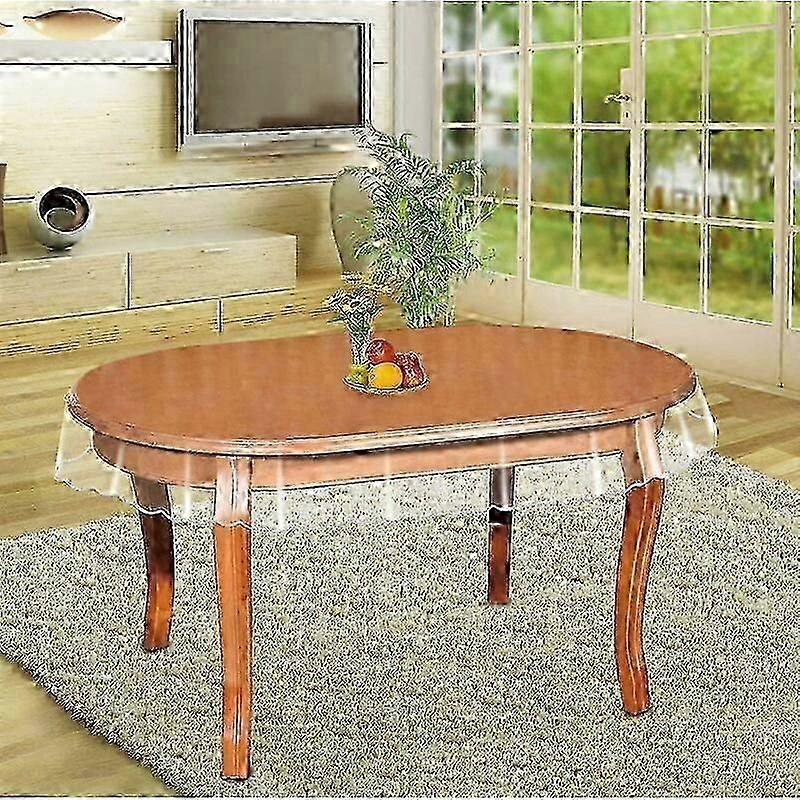 kitchen oval table protector clear vinyl waterproof