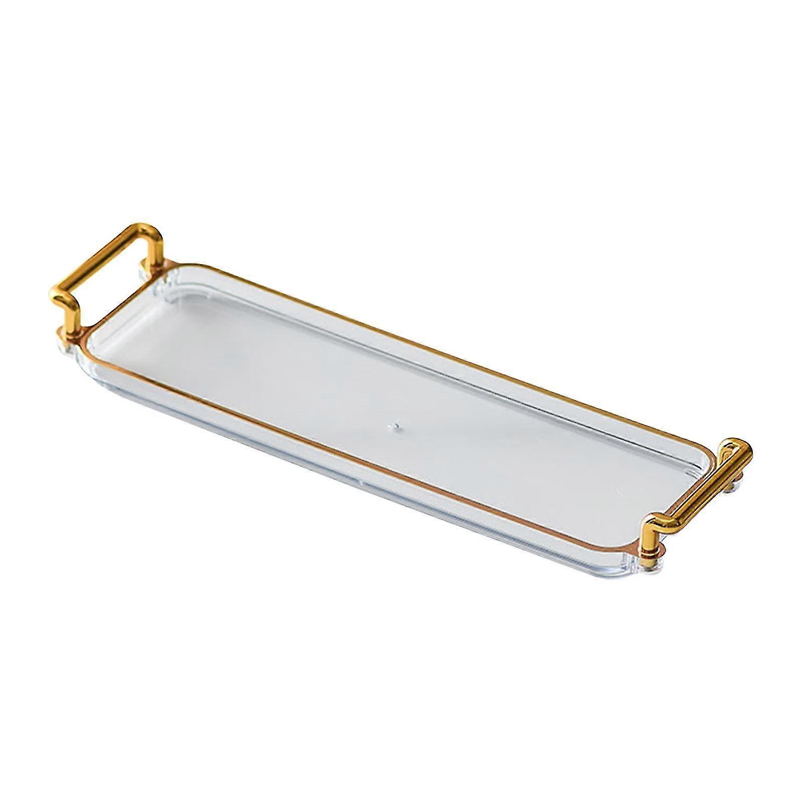 Rectangular Serving Platters Breakfast Plate Platter with Handles Dessert TrayCOLOR：Clear