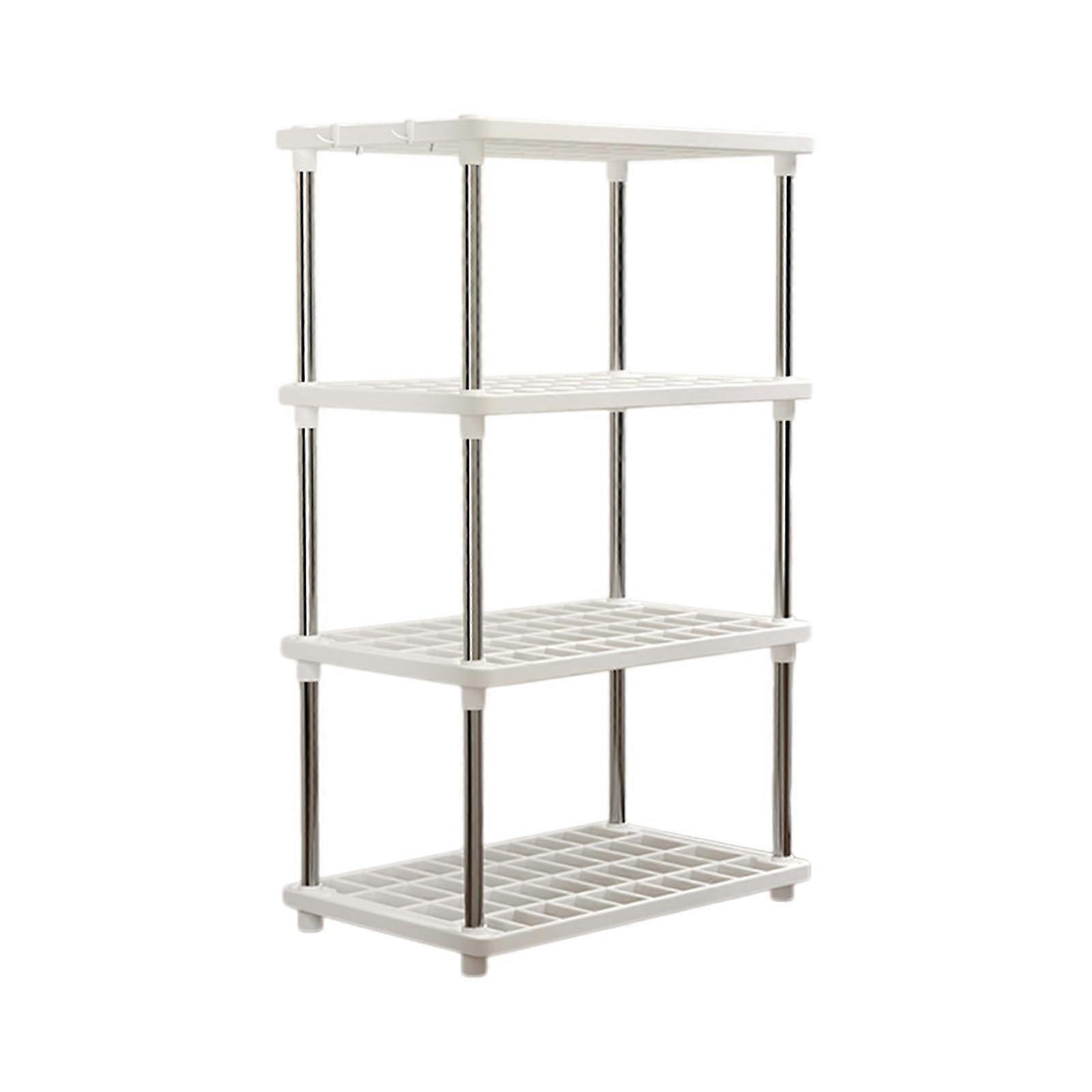 4 Tier Storage Shelf with SpaceSaving Design for Kitchen, Bathroom, Pantry, Waterproof and Easy Cleanup