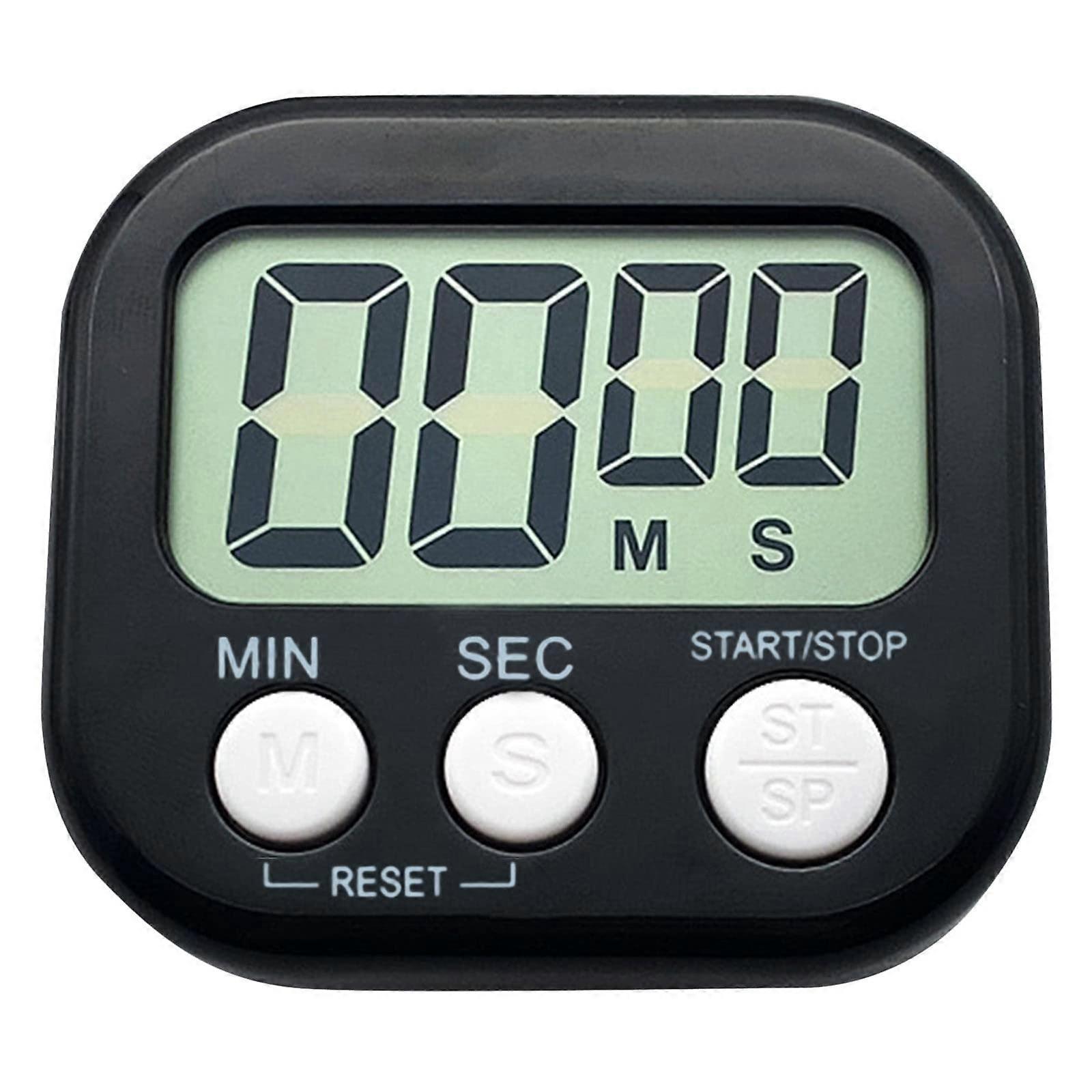 Digital Kitchen Timer with Large Display and Loud Alarm, Magnetic Countdown for Cooking Baking Classroom Black