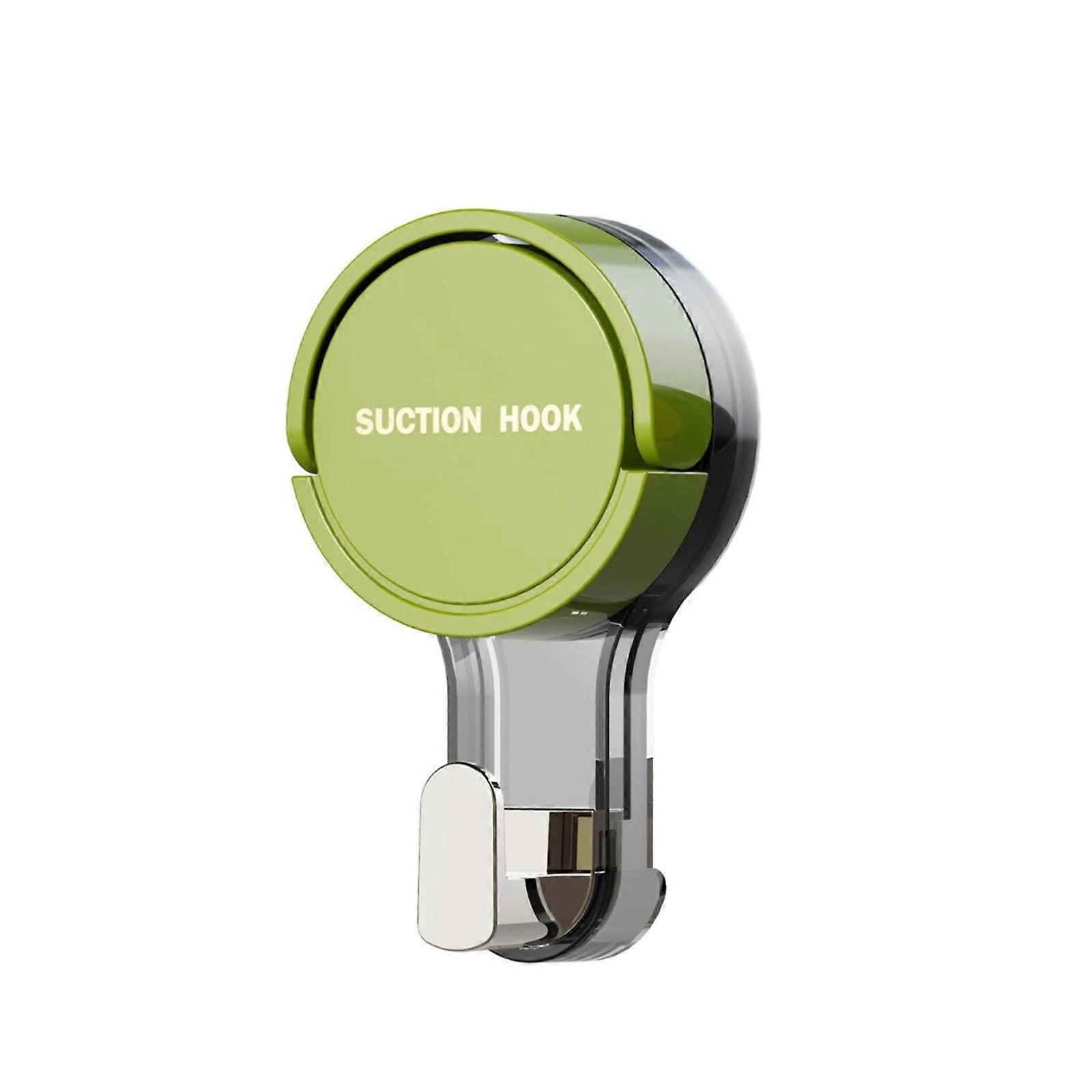 Suction Cup Hooks Waterproof NoDrill Adhesive Wall Hooks for Bathroom Kitchen Towel Rack Green