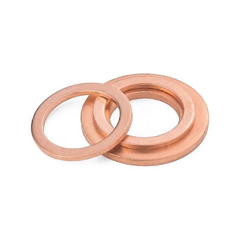 10PCS M3 Copper Washer Set 2mm Thick Solid Gasket LeakProof Oil Drain Plug for Boat Engine