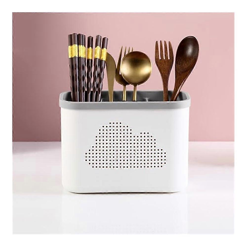 Utensil Holder with Divided Compartments, Quick Drying Cutlery Organizer for Kitchen Counter