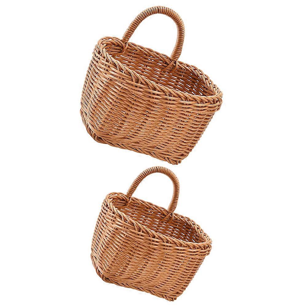 Ginger Storage Basket Woven Hanging Basket for Kitchen 2Pcs Multifunction