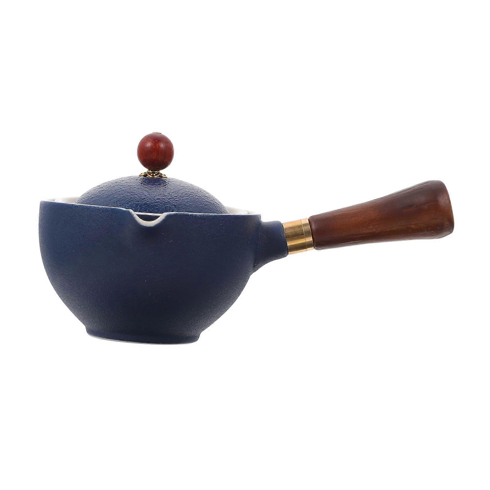 HeatResistant Ceramic Teapot with Side Handle, Vintage Design for Tea Brewing and Serving