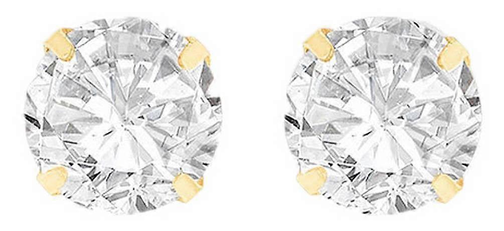KJ Beckett Stud Earring - Yellow Gold/Clear
