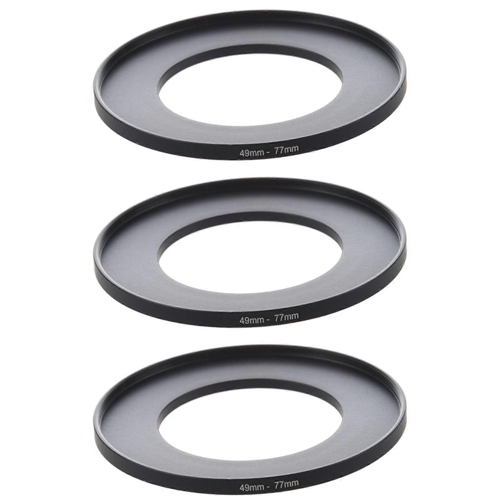 3X Camera Lens Filter Step Up Ring 49mm-77mm Adapter Black