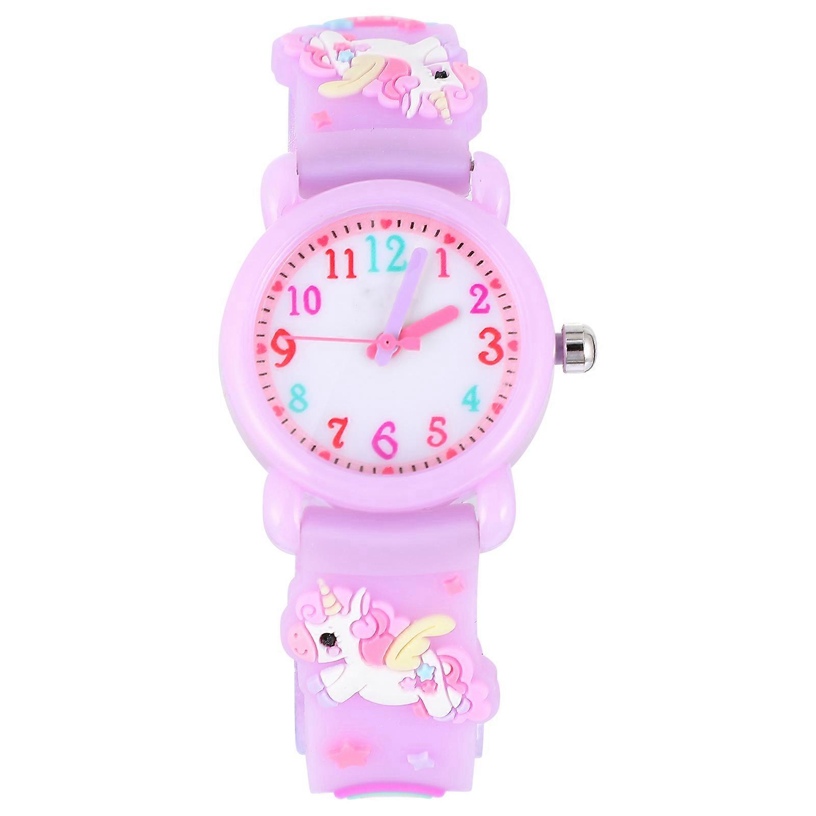Children Quartz Wristwatch Teaching Violet Waterproof 1Pcs