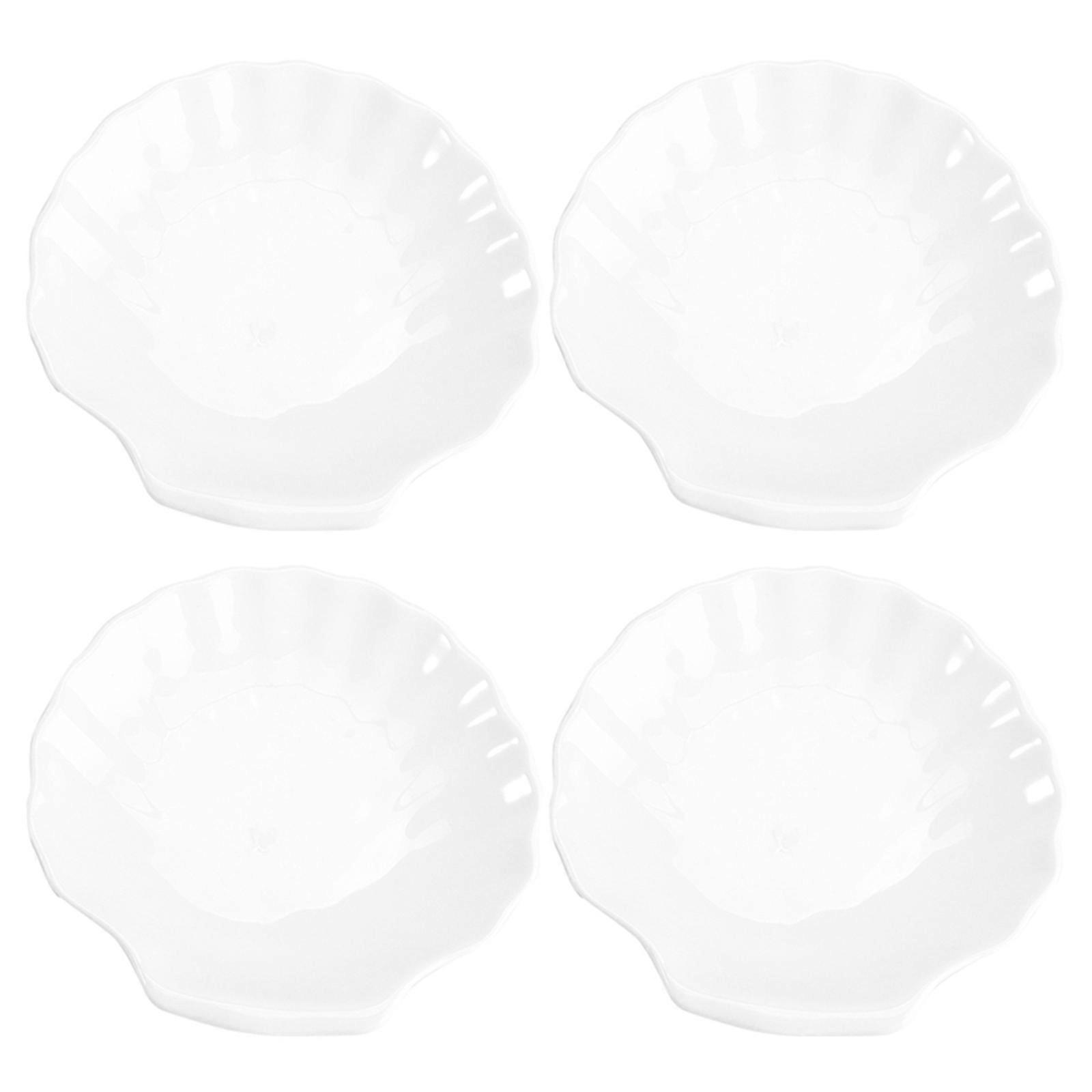 White Shell Dish Food Plates for Serving 4Pcs Side Dish Plates