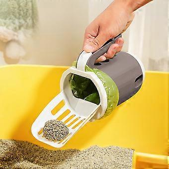 3-in-1 Cat Litter Scoop with Holder Waste Storage Container Portable Kitty Poop Disposal System Includes Trash Bags
