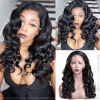 14 Inch Loose Wave Lace Front Human Hair Wig Pre Plucked Hairline with Baby Hair 150% Density