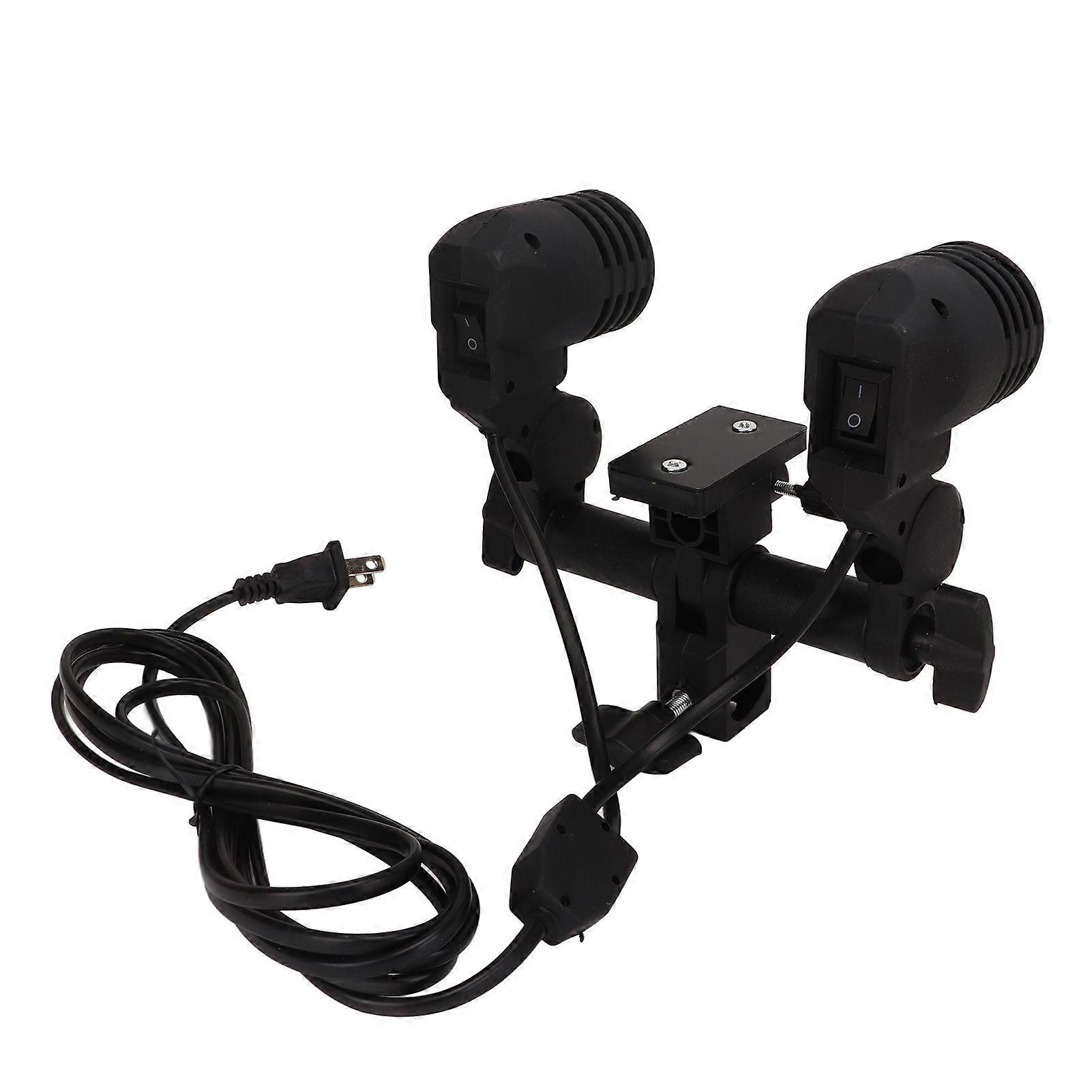 Double Head Photography Studio E27 Socket Bulb Holder Flash Umbrella Bracket 