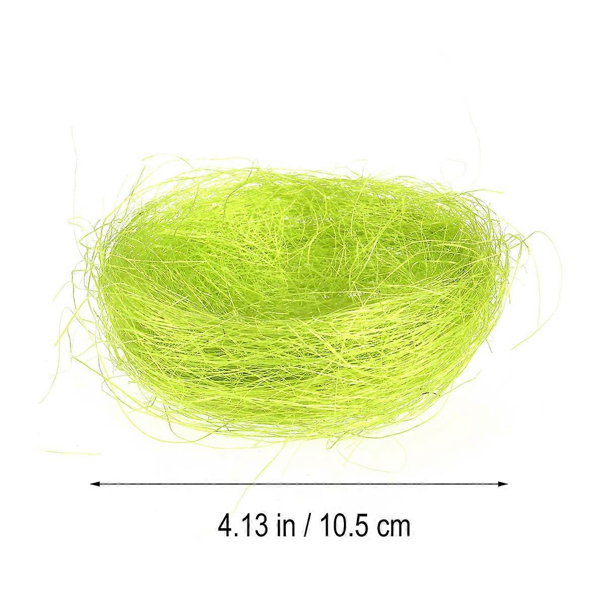 3Pcs Artificial Nest Easter Mini Colored Thread Bird Nests for Candies Eggs (Candy Green)