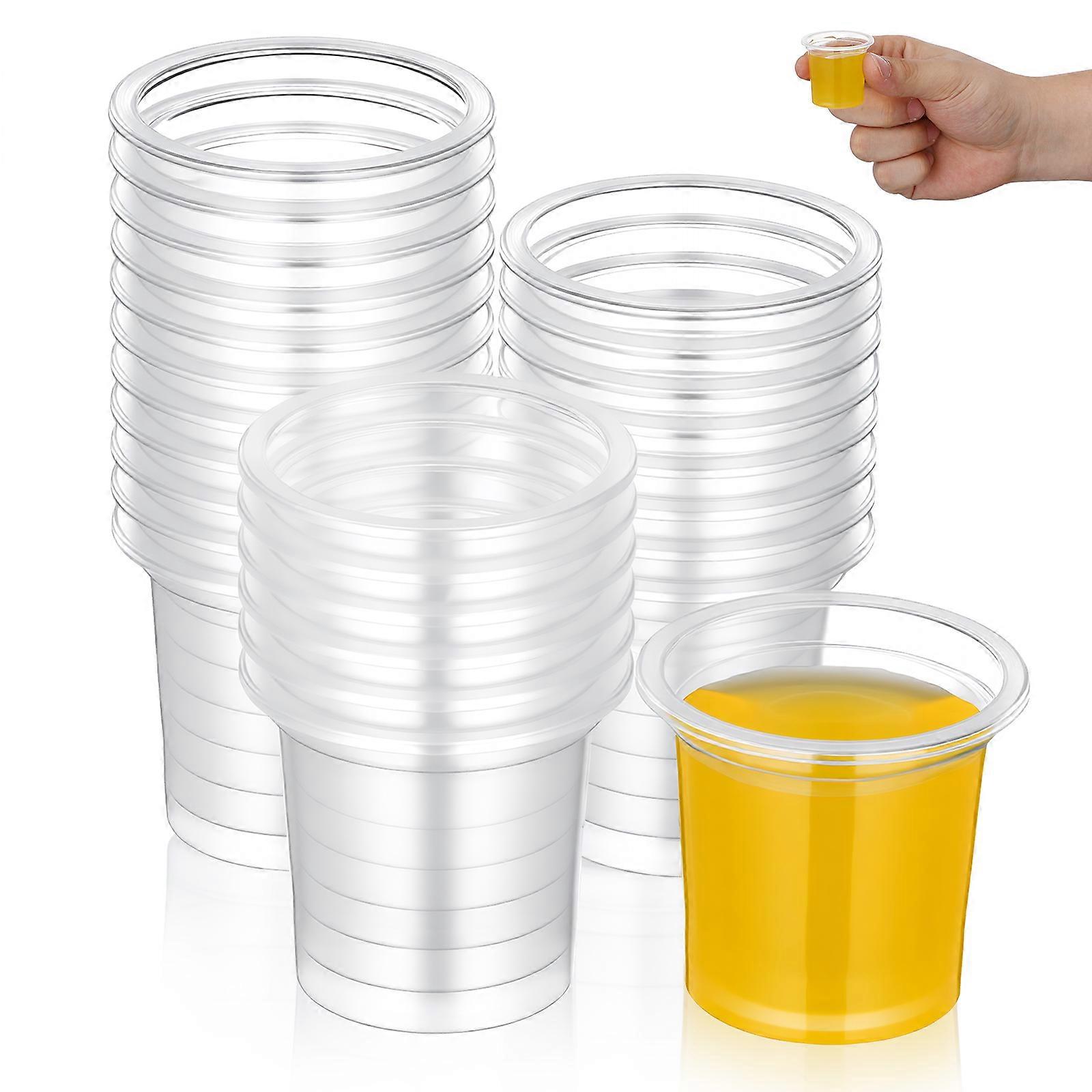 200pcs Small Plastic Cups Clear Shot Cups for Condiments Tasting Samples 20ml