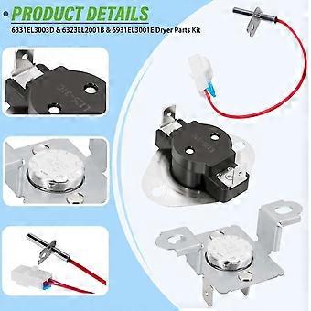 6931EL3003D Limit Thermostat & 6323EL2001B Thermistor & 6931EL3001E Thermostat -for LG Dryers Replaces AP4440975 1268366