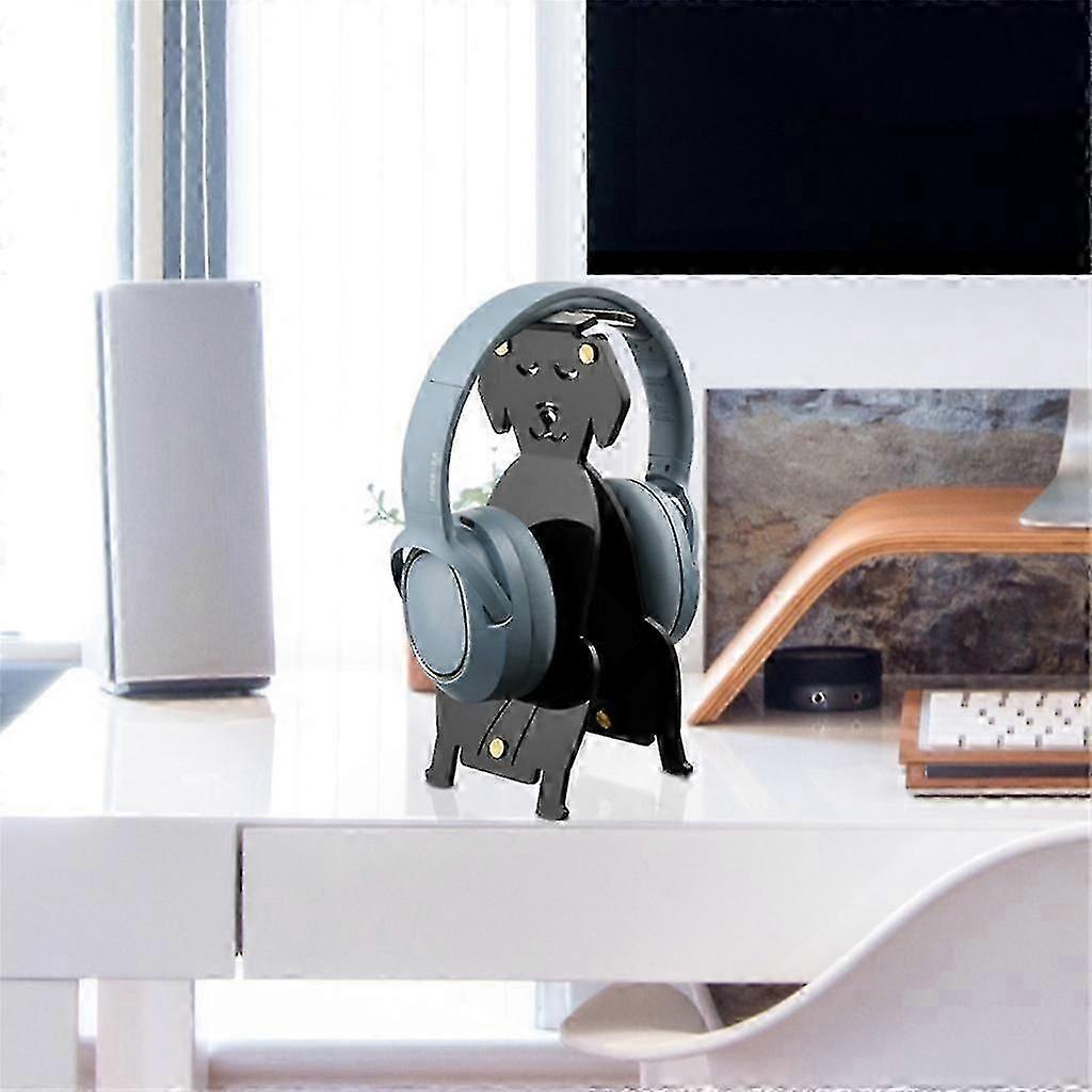 Modern Headphone Stand with Solid Base, Universal Holder, Easy Assembly - Transparent
