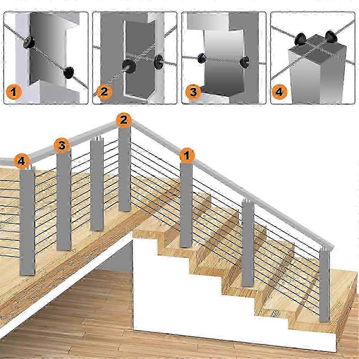 Rubber Cable Railing Grommets,200 Pack for Wire Rope Protection