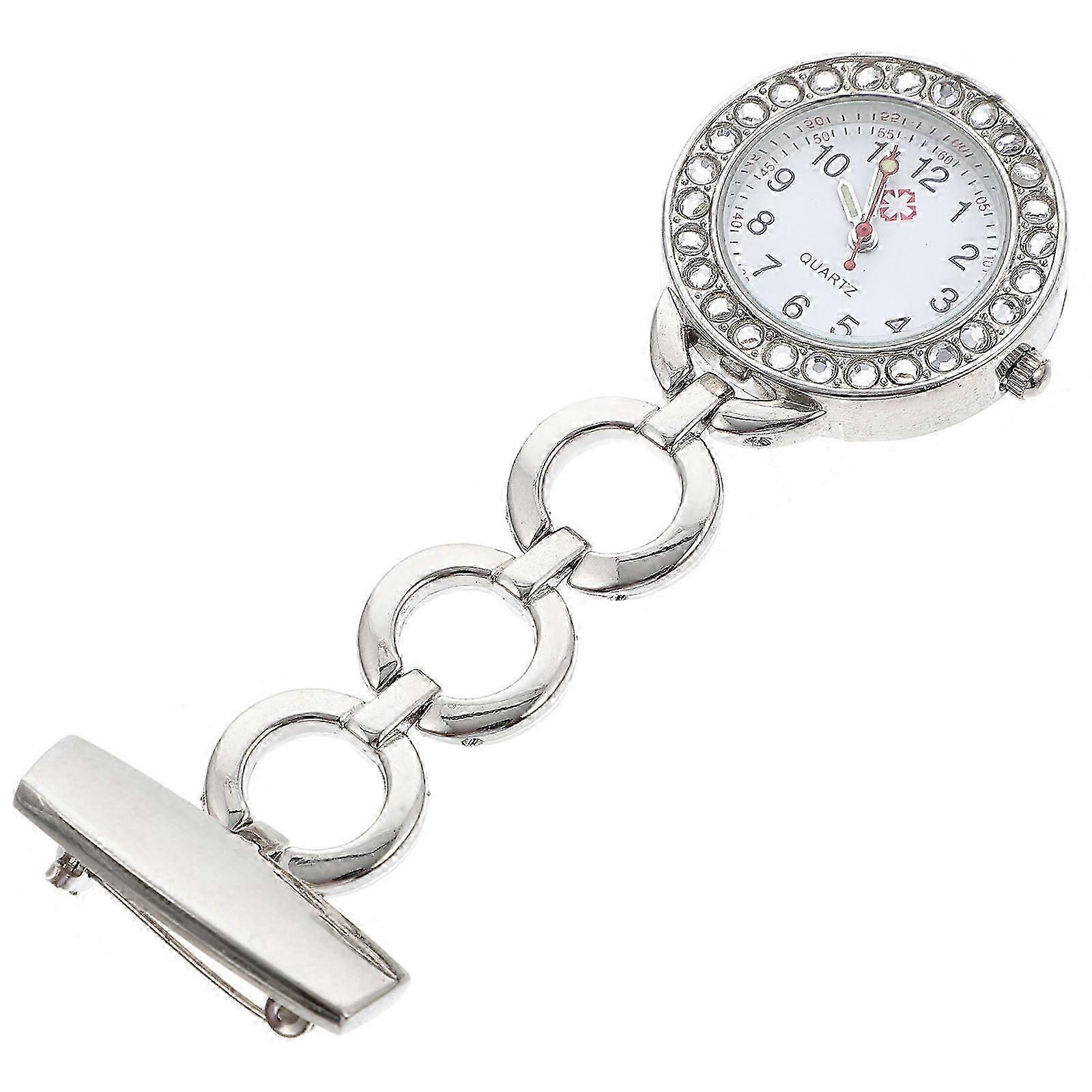 Nurse's Hanging Chest Watch, Alloy & Plastic, Durable, Creative Design, Secure Buckle Pin