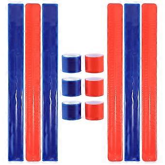 High Visibility Reflective Slap Bands for 12Pcs Armbands