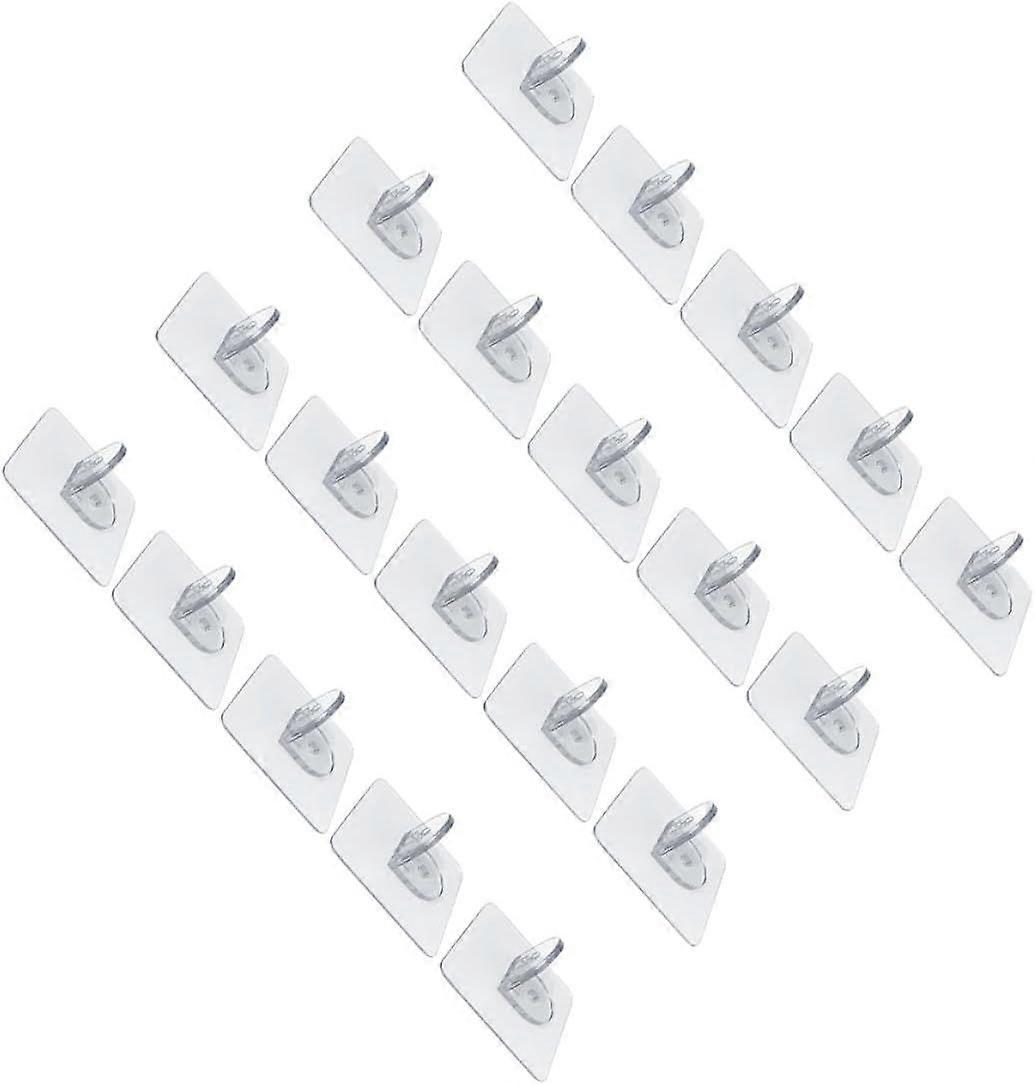 20 Pieces Installation Transparent Bookcases Adhesive Brackets