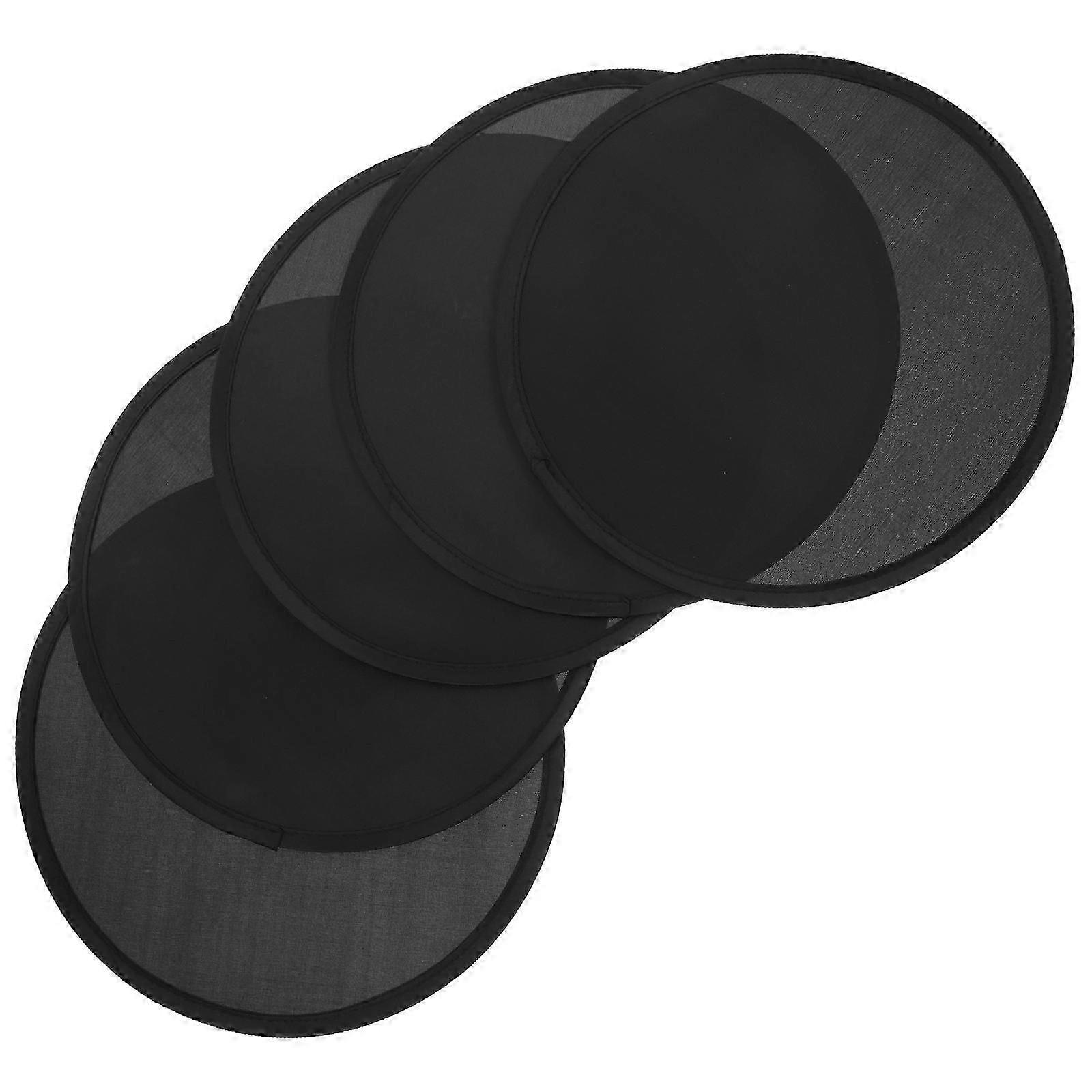 5Pcs Black Foldable Handheld Fans for Cooling Use