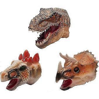 Dinosaur Puppet Hand, 3 Pieces Dinosaur Hand Puppet Gloves, Dinosaur Latex Hand Puppet, Halloween Dinosaur Hand Puppet